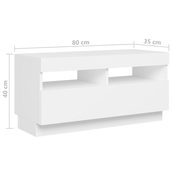 Vidaxl Tv Cabinet With Led Lights White 260X35x40 Cm Tv Stands & Entertainment Units