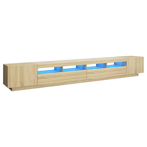 Vidaxl Tv Cabinet With Led Lights Sonoma Oak 300X35x40 Cm Tv Stands & Entertainment Units