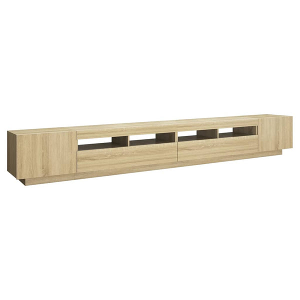 Vidaxl Tv Cabinet With Led Lights Sonoma Oak 300X35x40 Cm Tv Stands & Entertainment Units