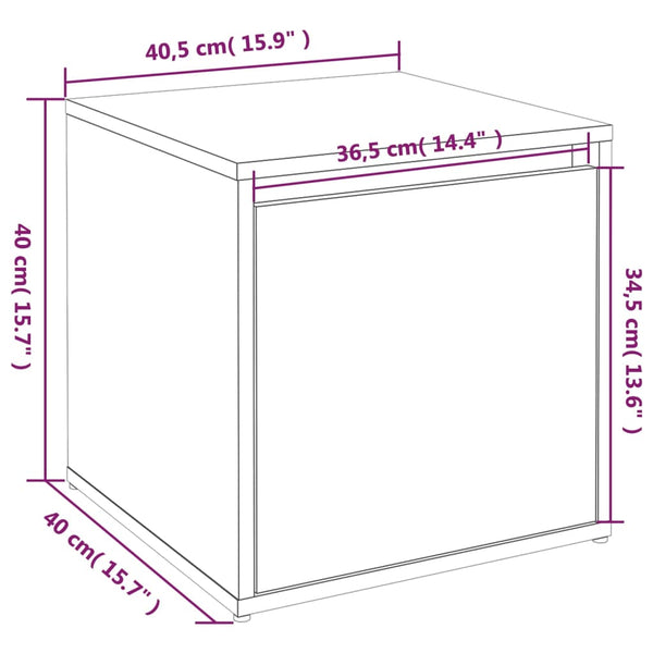 Box Drawer White 40.5X40x40 Cm Engineered Wood Storage Boxes