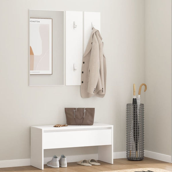 Hallway Furniture Set White Engineered Wood Cabinets & Cupboards
