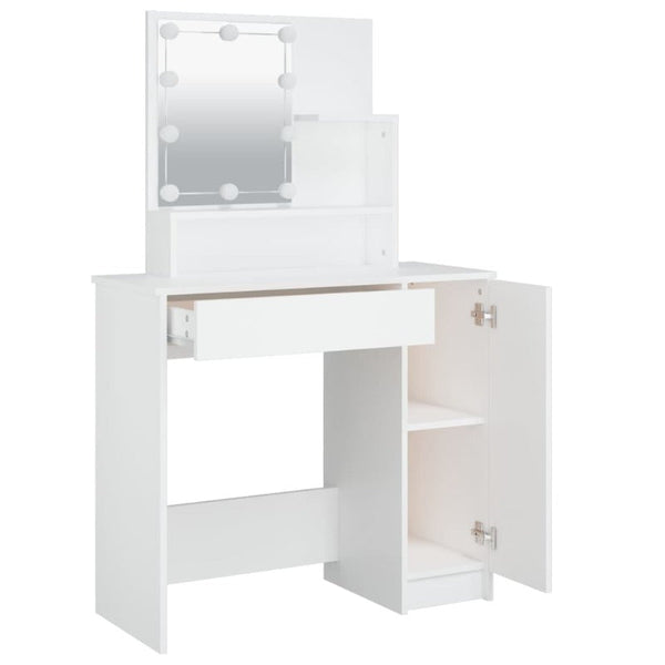 Dressing Table With Led White 86.5X35x136 Cm Dressing Tables