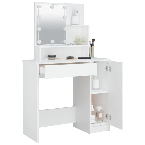 Dressing Table With Led White 86.5X35x136 Cm Dressing Tables