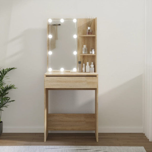 Dressing Tables Dressing Table With Led Sonoma Oak 60X40x140 Cm