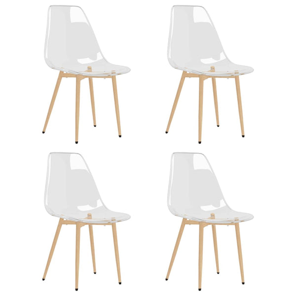4 Pcs Transparent Pet Dining Chairs