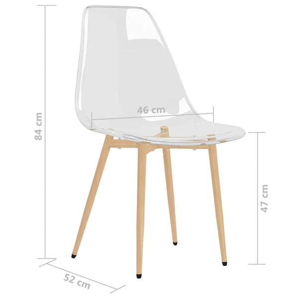 4 Pcs Transparent Pet Dining Chairs