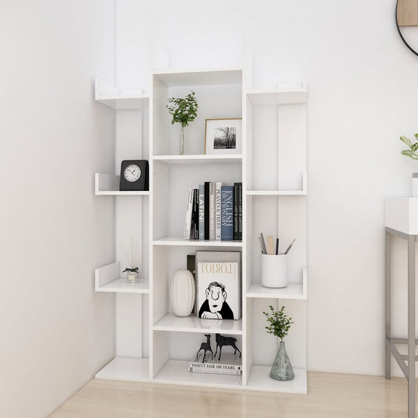 Book Cabinet White 86X25.5X140 Cm Engineered Wood Bookshelves