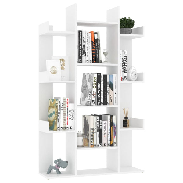 Book Cabinet White 86X25.5X140 Cm Engineered Wood Bookshelves