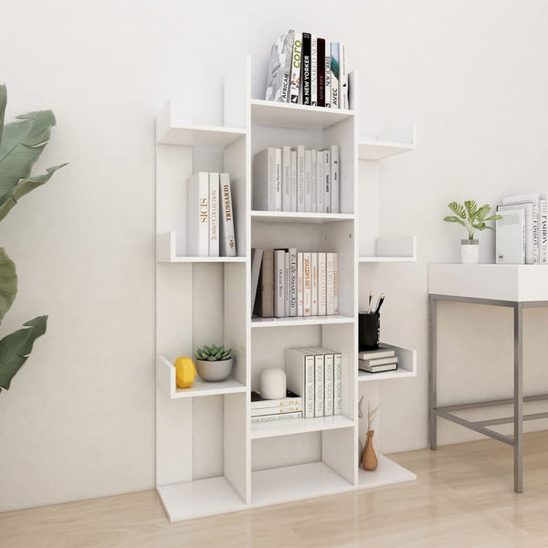 Book Cabinet White 86X25.5X140 Cm Engineered Wood Bookshelves