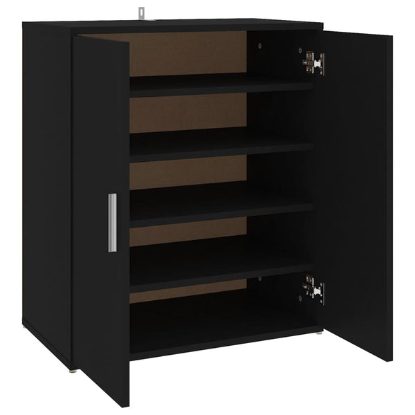 Shoe Cabinet Black 60X35x70 Cm Engineered Wood Shoe Cabinets