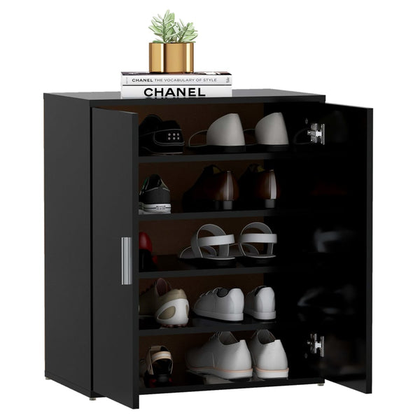 Shoe Cabinet Black 60X35x70 Cm Engineered Wood Shoe Cabinets
