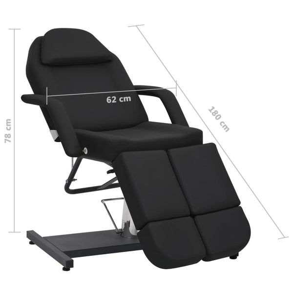 Beauty Treatment Chair Faux Leather Black 180X62x78 Cm Salon Chairs