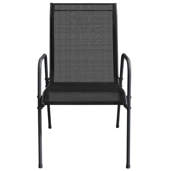 Garden Chairs 2 Pcs Steel And Textilene Black Patio Chairs