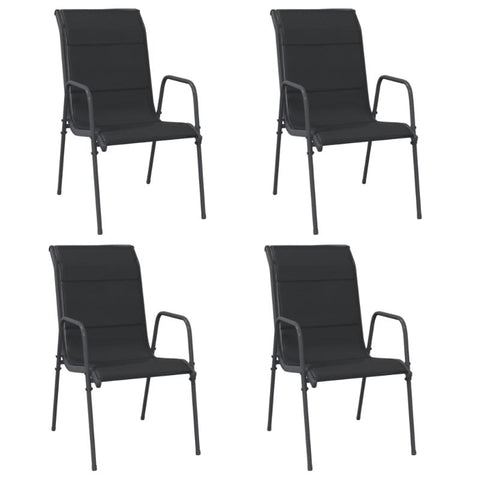 Garden Chairs 4 Pcs Steel And Textilene Black