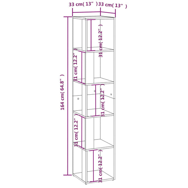 Vidaxl Corner Cabinet White 33X33x164.5 Cm Engineered Wood Cabinets & Cupboards