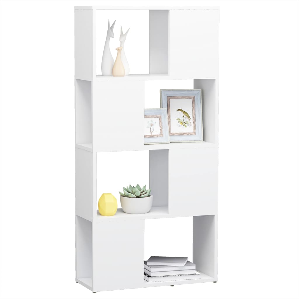 Book Cabinet Room Divider White 60X24x124.5 Cm Engineered Wood Bookshelves