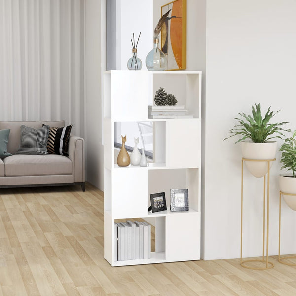 Book Cabinet Room Divider White 60X24x124.5 Cm Engineered Wood Bookshelves