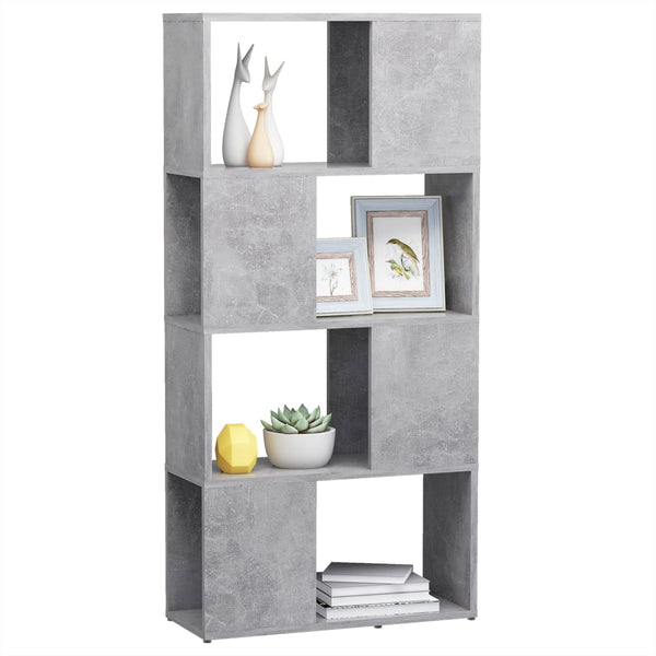 Book Cabinet Room Divider Concrete Grey 60X24x124.5 Cm Bookshelves
