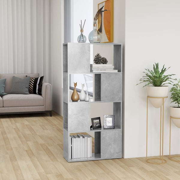 Book Cabinet Room Divider Concrete Grey 60X24x124.5 Cm Bookshelves