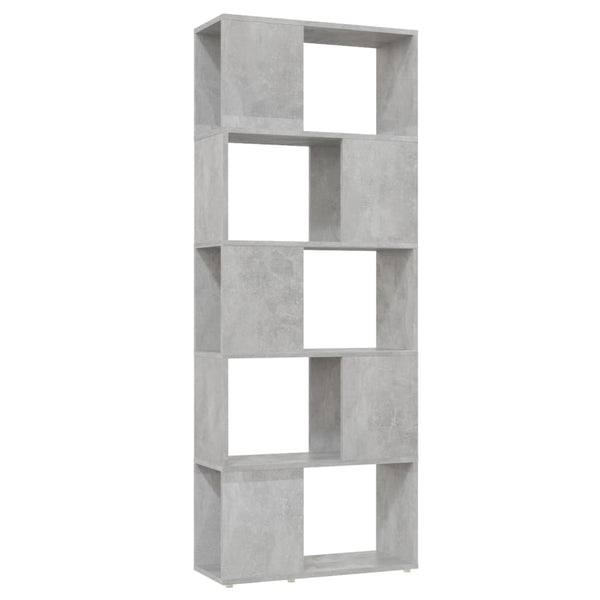 Book Cabinet Room Divider Concrete Grey 60X24x155 Cm Bookshelves