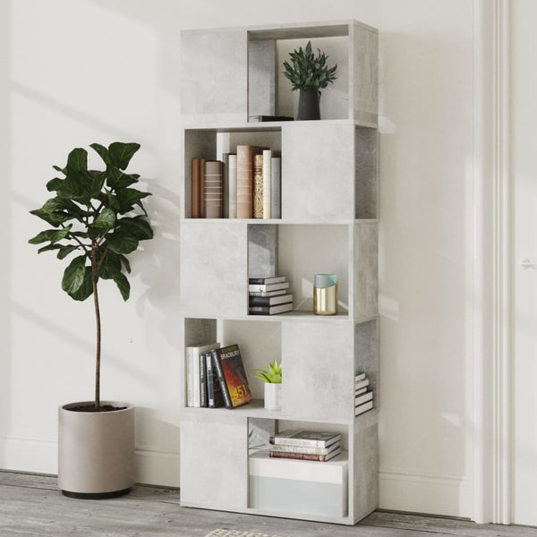 Book Cabinet Room Divider Concrete Grey 60X24x155 Cm Bookshelves