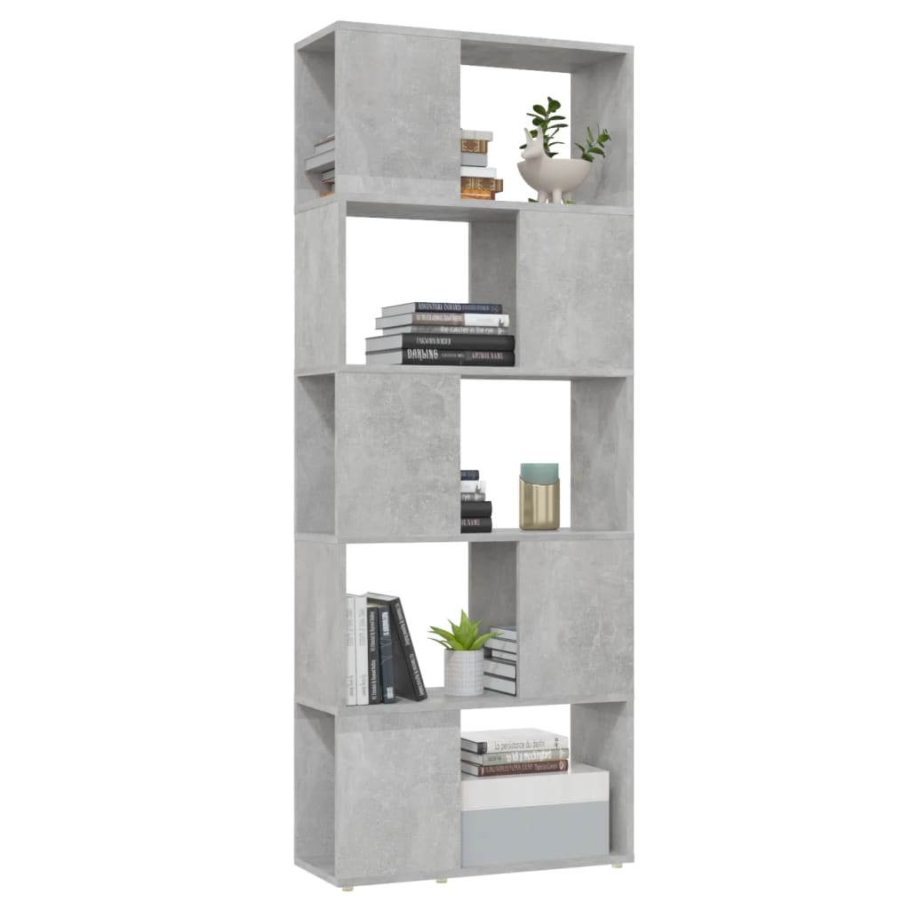 Book Cabinet Room Divider Concrete Grey 60X24x155 Cm Bookshelves