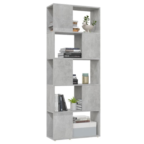 Book Cabinet Room Divider Concrete Grey 60X24x155 Cm Bookshelves