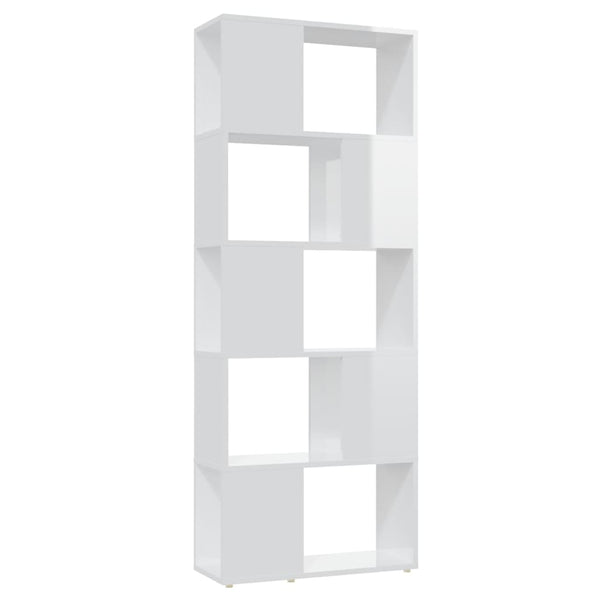 Book Cabinet Room Divider High Gloss White 60X24x155 Cm Bookshelves