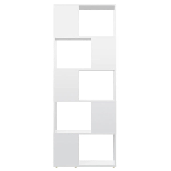 Book Cabinet Room Divider High Gloss White 60X24x155 Cm Bookshelves