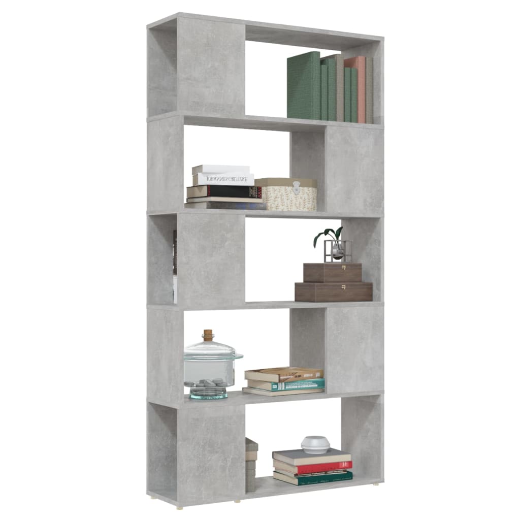 Book Cabinet Room Divider Concrete Grey 80X24x155 Cm Engineered Wood Bookshelves
