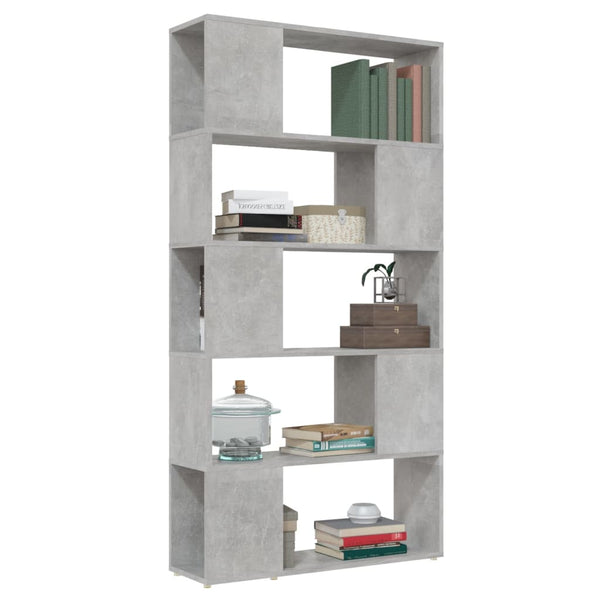 Book Cabinet Room Divider Concrete Grey 80X24x155 Cm Engineered Wood Bookshelves