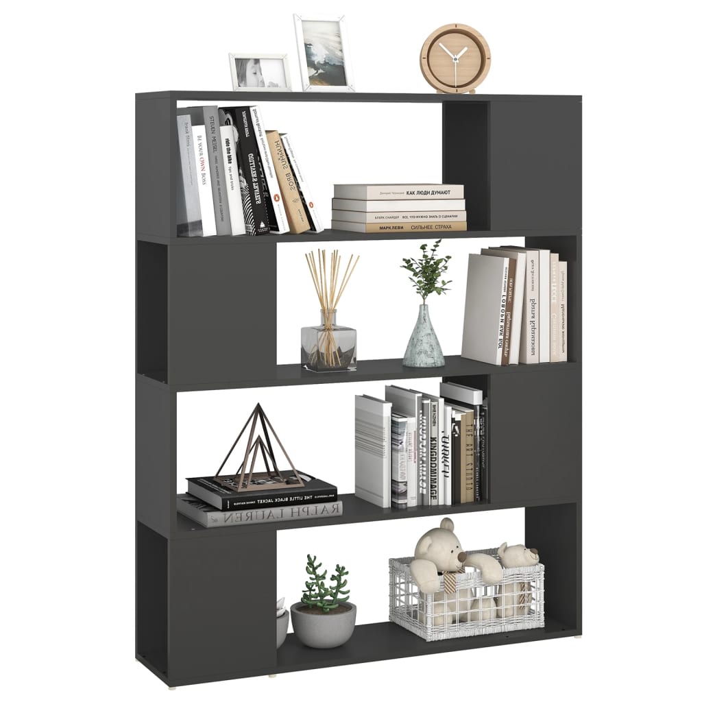 Book Cabinet Room Divider Grey 100X24x124 Cm Bookshelves