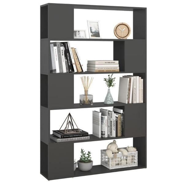 Book Cabinet Room Divider Grey 100X24x155 Cm Engineered Wood