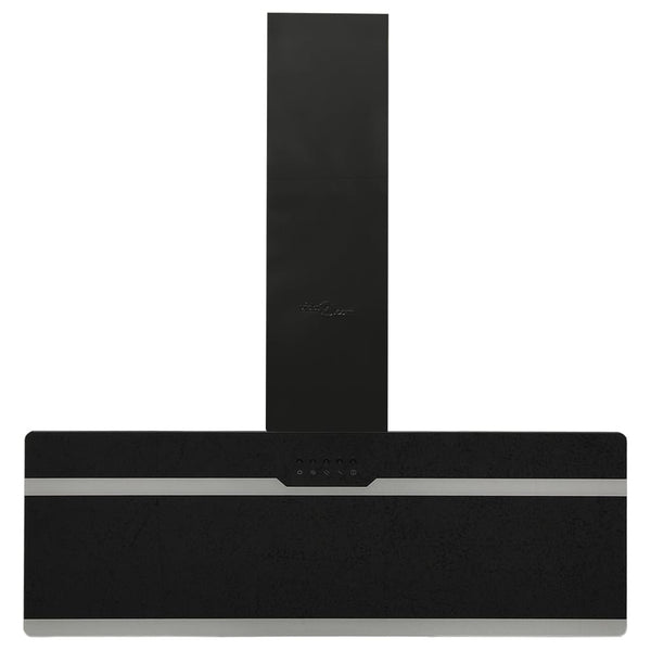 Wall Range Hood 90 Cm Steel And Tempered Glass Black Rangehoods