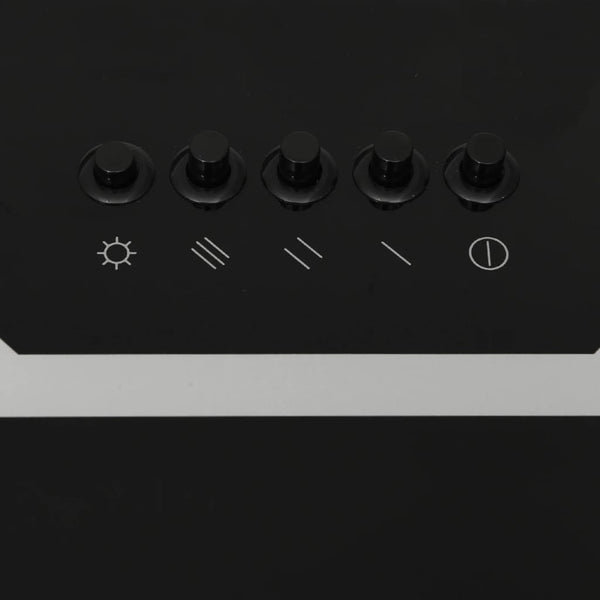 Wall Range Hood 90 Cm Steel And Tempered Glass Black Rangehoods