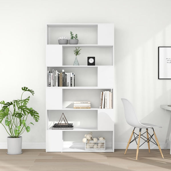Book Cabinet Room Divider White 100X24x188 Cm Bookshelves