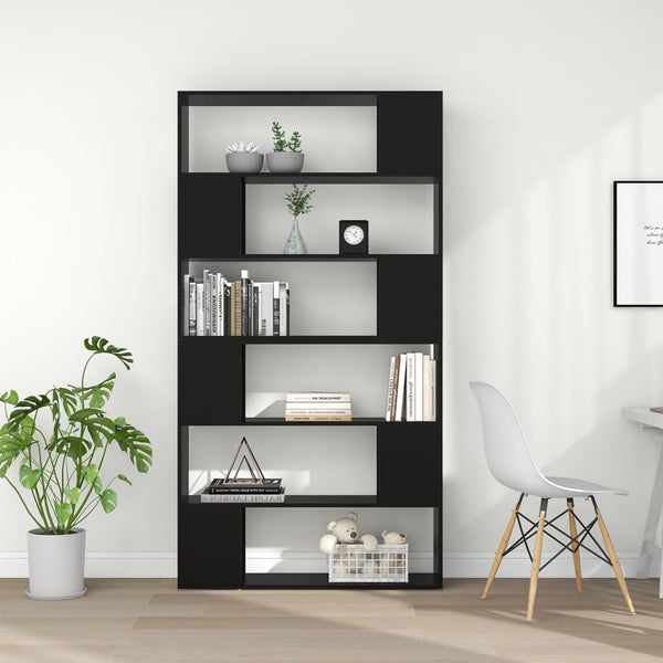 Book Cabinet Room Divider Black 100X24x188 Cm Bookshelves