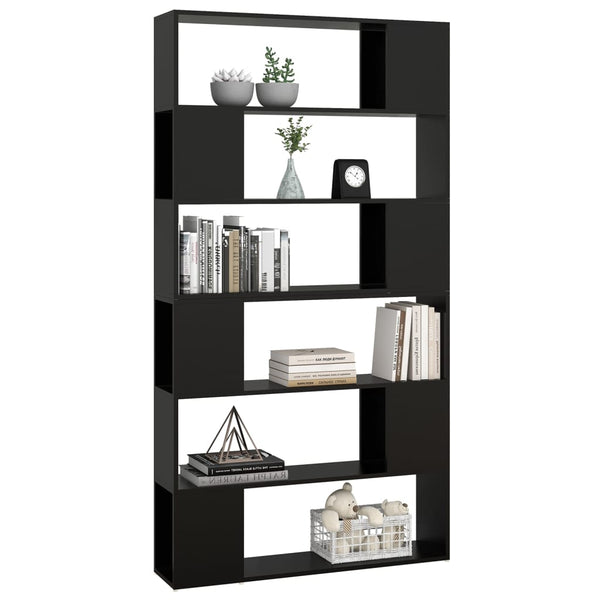 Book Cabinet Room Divider Black 100X24x188 Cm Bookshelves