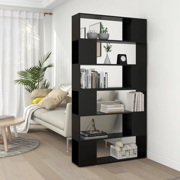 Book Cabinet Room Divider Black 100X24x188 Cm Bookshelves