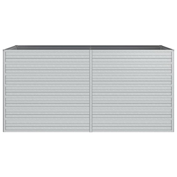 Garden Raised Bed 160X80x77 Cm Galvanized Steel Silver Raised Garden Beds
