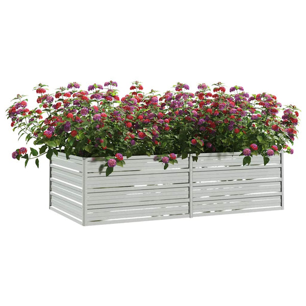 Vidaxl Garden Raised Bed 160X80x45 Cm Galvanized Steel Silver Raised Garden Beds