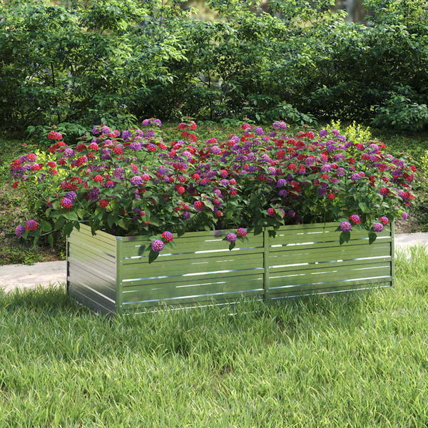 Vidaxl Garden Raised Bed 160X80x45 Cm Galvanized Steel Silver Raised Garden Beds