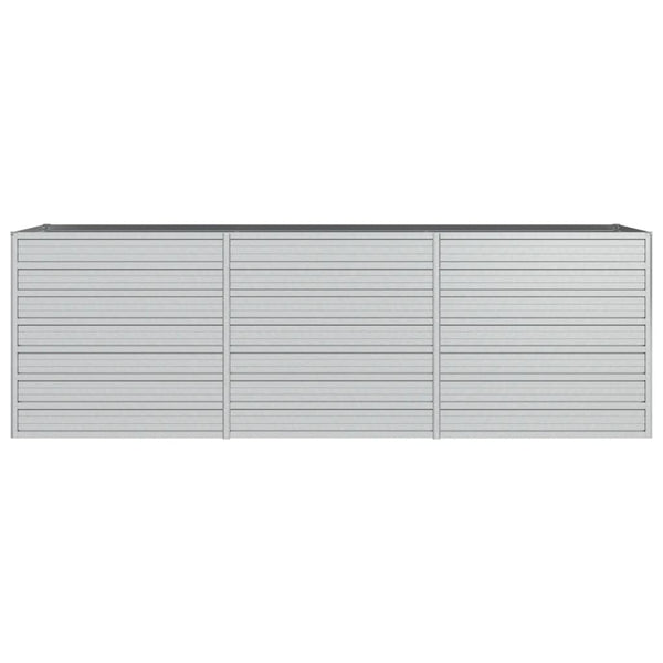 Garden Raised Bed 240X80x77 Cm Galvanized Steel Silver Raised Garden Beds