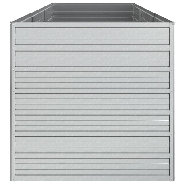 Garden Raised Bed 240X80x77 Cm Galvanized Steel Silver Raised Garden Beds
