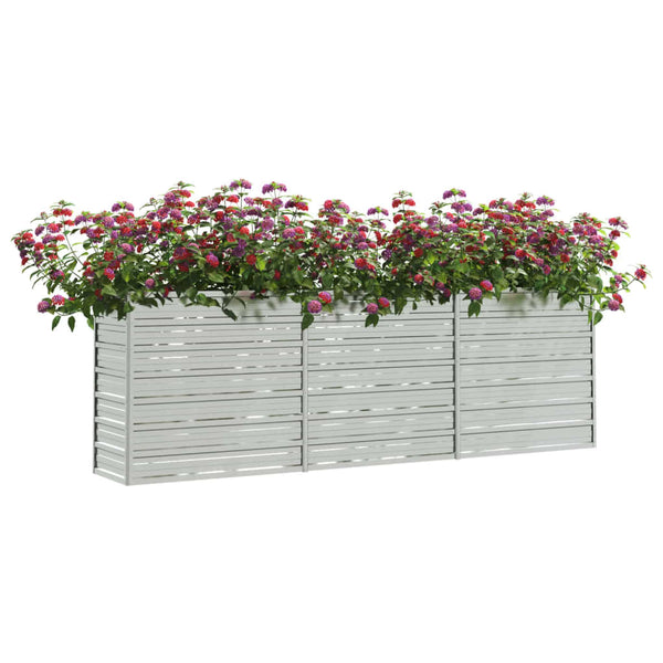 Garden Raised Bed 240X40x77 Cm Galvanized Steel Silver Raised Garden Beds