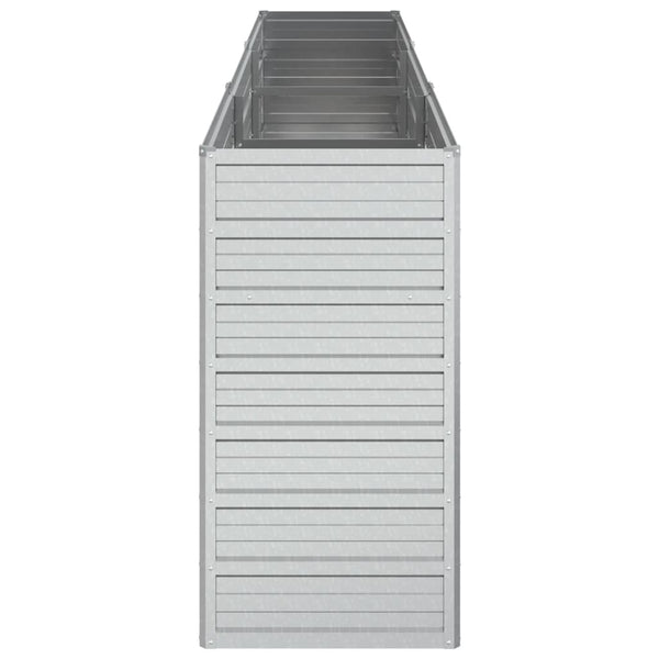 Garden Raised Bed 240X40x77 Cm Galvanized Steel Silver Raised Garden Beds