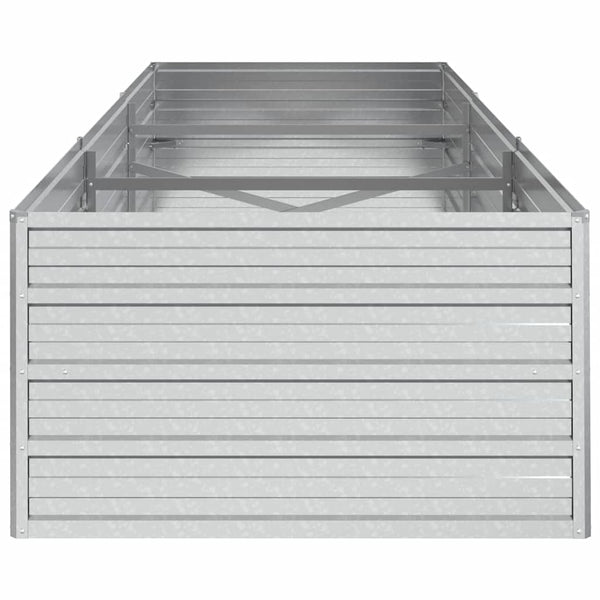 Vidaxl Garden Raised Bed 240X80x45 Cm Galvanized Steel Silver Raised Garden Beds