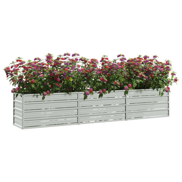 Garden Raised Bed 240X40x45 Cm Galvanized Steel Silver Raised Garden Beds