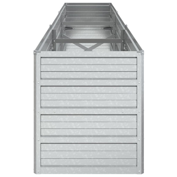 Garden Raised Bed 240X40x45 Cm Galvanized Steel Silver Raised Garden Beds