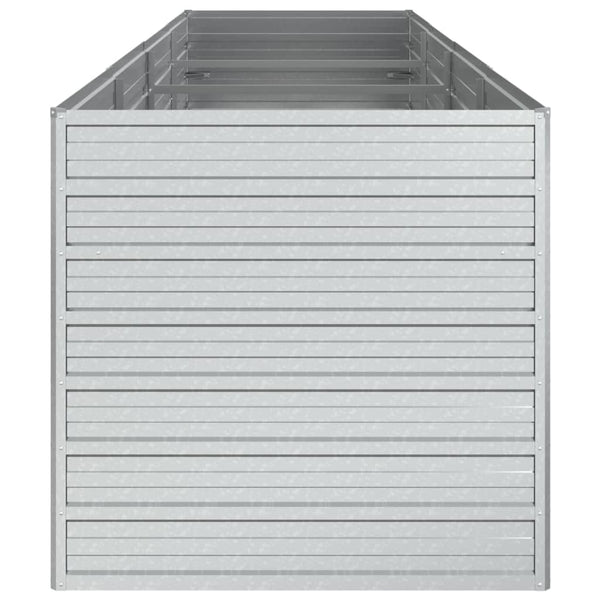 Garden Raised Bed 320X80x77 Cm Galvanized Steel Silver Raised Garden Beds
